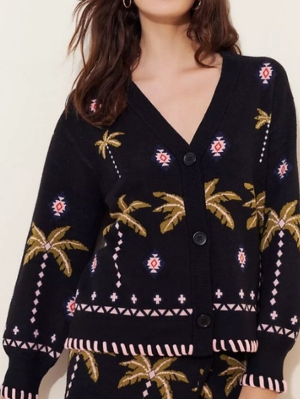 Anthropologie Never Fully Dressed Havana Balloon Sleeve Cardigan L